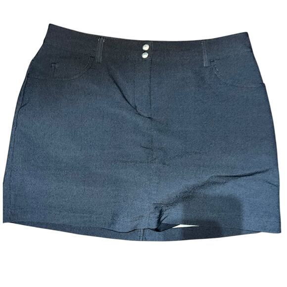 Slazenger Women's Black Faux Denim Skirt with Built-In Spandex Shorts Size 6 - Picture 7 of 8